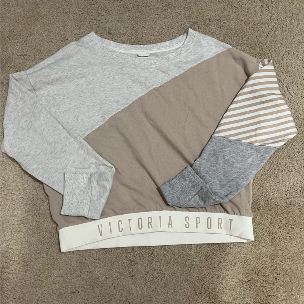 Victoria secret sport cropped color block pullover size large